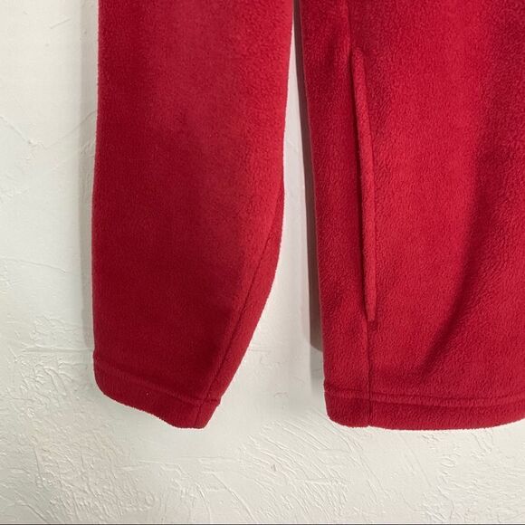 Foot Locker Red Gray 1/4 Zip Fleece Pullover Sweater Small - Picture 3 of 5